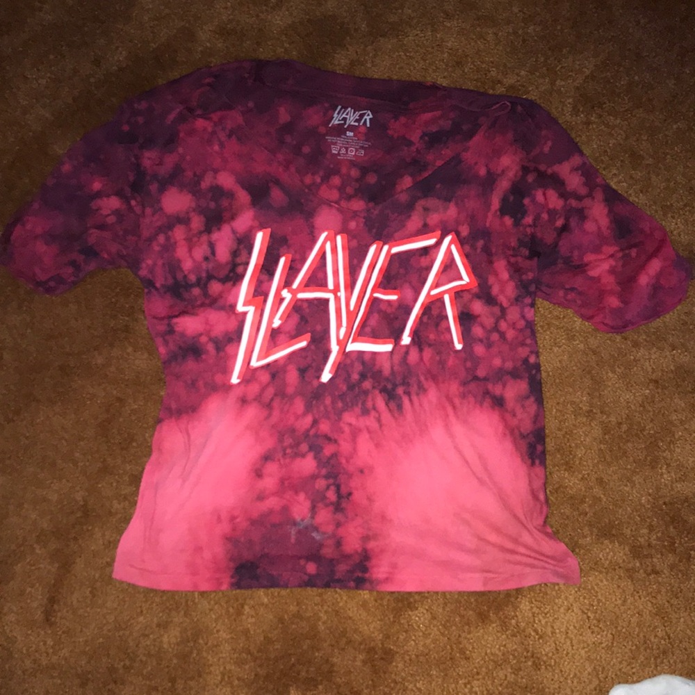 SLAYER women’s tye dye shirt, with neck detail